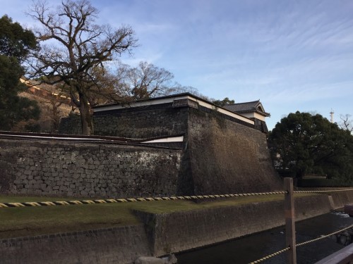 朝の散歩で熊本城まで